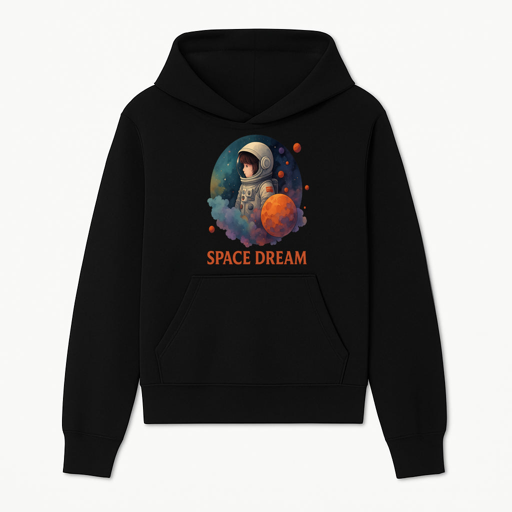 Astronaut Girl Space Dream Art Print, Whimsical Cosmic Illustration, Kids Room Decor, Children s Wall Art, Fantasy Space Theme - Hoodie 1758273134512.jpg