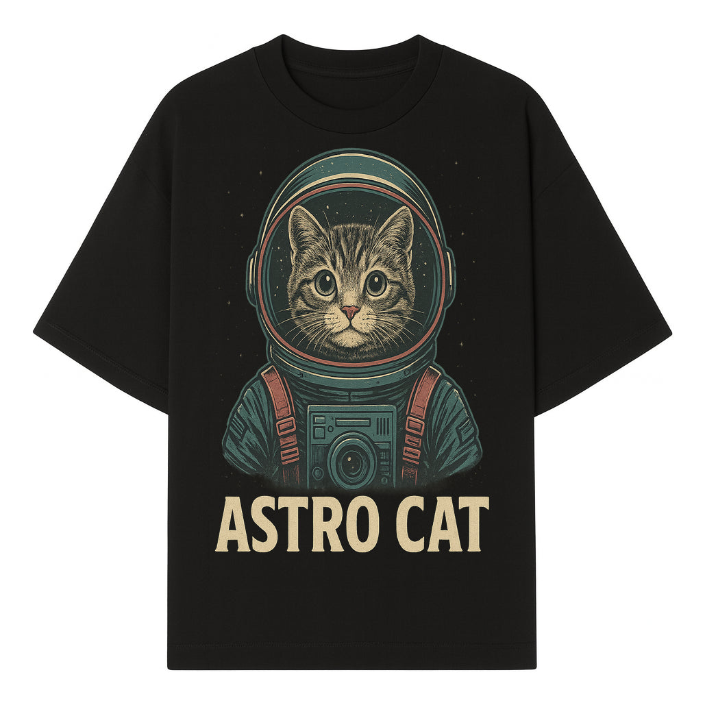Astro Cat Vintage T-Shirt, Space Cat Astronaut Graphic Tee, Cosmic Pet Lover Apparel, Gift for Cat Lovers, Unique Cat Design - T-shirt 1758273134576.jpg