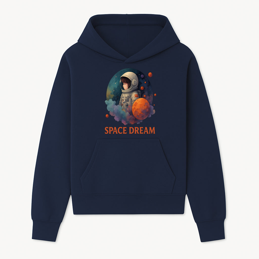 Astronaut Girl Space Dream Art Print, Whimsical Cosmic Illustration, Kids Room Decor, Children s Wall Art, Fantasy Space Theme - Hoodie 1758273135574.jpg
