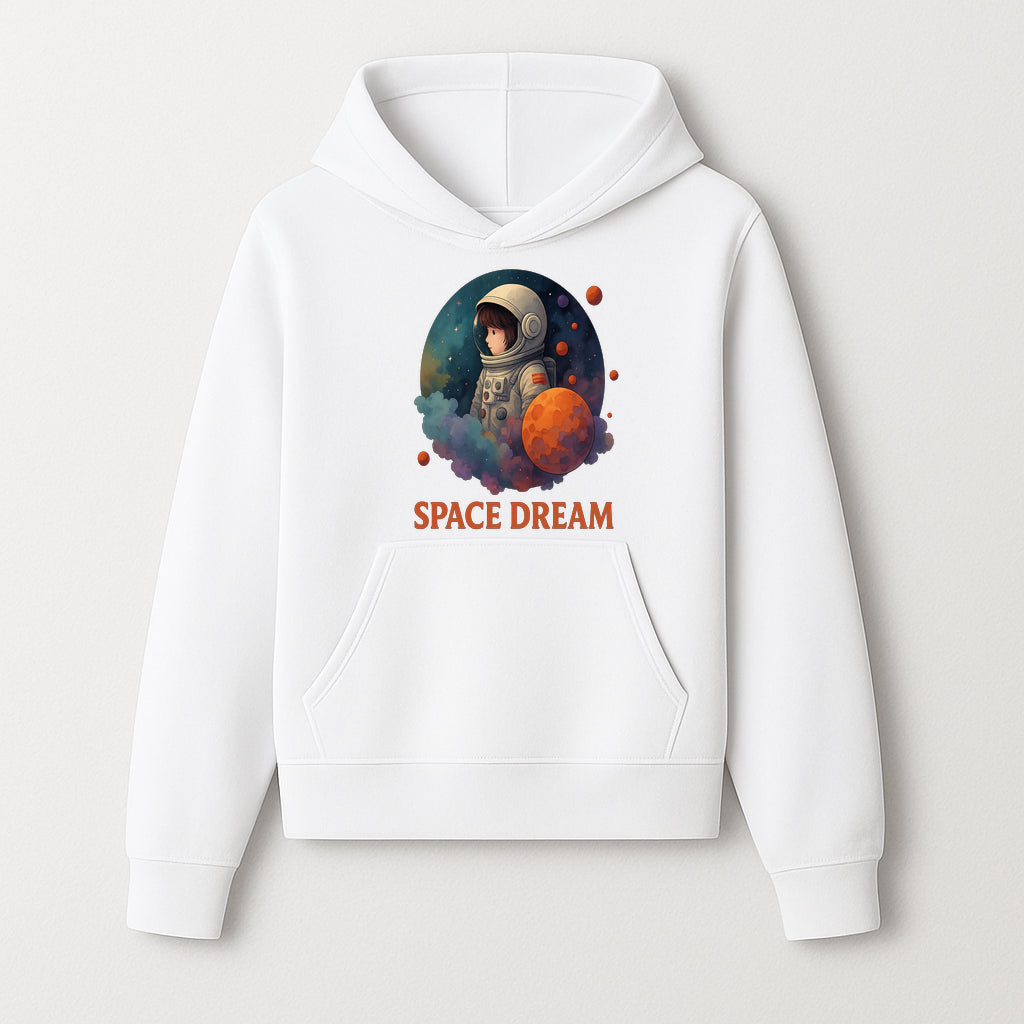 Astronaut Girl Space Dream Art Print, Whimsical Cosmic Illustration, Kids Room Decor, Children s Wall Art, Fantasy Space Theme - Hoodie 1758273136044.jpg