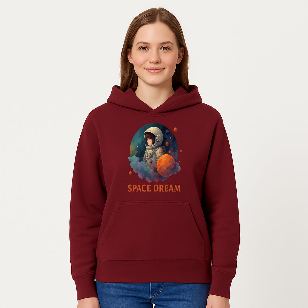 Astronaut Girl Space Dream Art Print, Whimsical Cosmic Illustration, Kids Room Decor, Children s Wall Art, Fantasy Space Theme - Hoodie 1758273137376.jpg