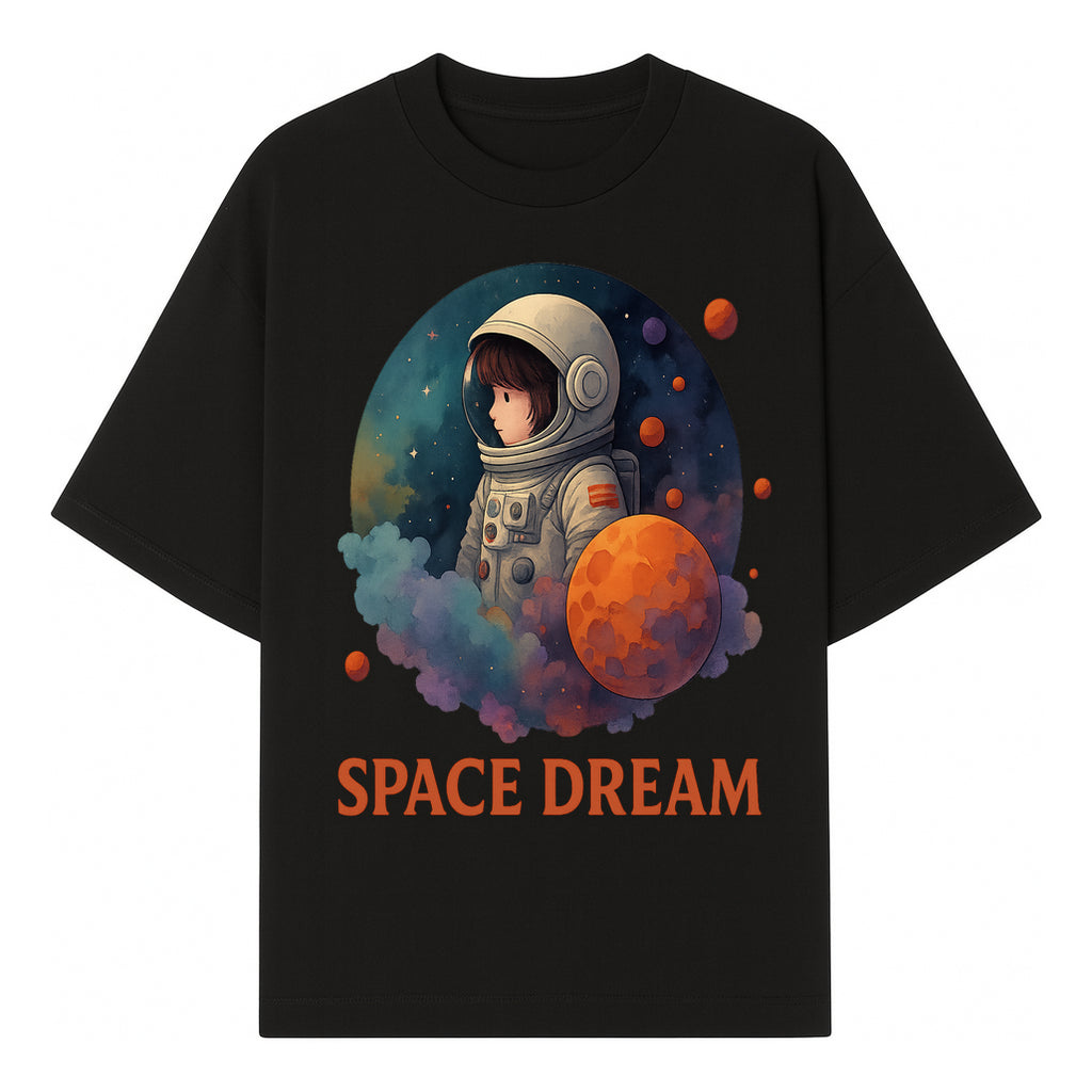 Astronaut Girl Space Dream Art Print, Whimsical Cosmic Illustration, Kids Room Decor, Children s Wall Art, Fantasy Space Theme - T-shirt 1758273137655.jpg