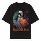 Astronaut Girl Space Dream Art Print, Whimsical Cosmic Illustration, Kids Room Decor, Children s Wall Art, Fantasy Space Theme - T-shirt 1758273137655.jpg