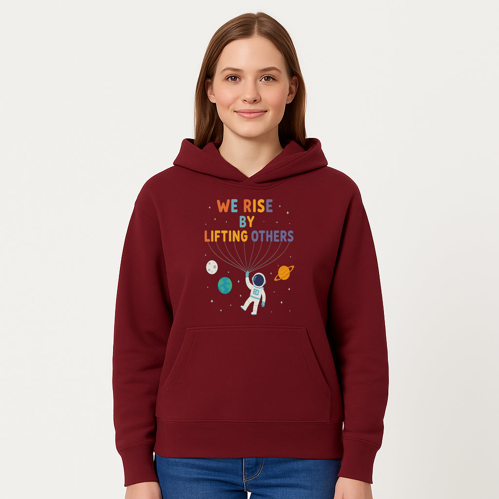 Astro Inspirational Wall Art | We Rise By Lifting Others | Colorful Space Design | Motivational Home Decor | Kids Room Decoration - Hoodie 1758273138203.jpg