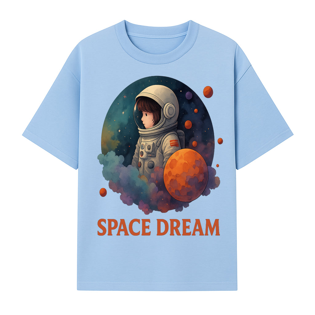 Astronaut Girl Space Dream Art Print, Whimsical Cosmic Illustration, Kids Room Decor, Children s Wall Art, Fantasy Space Theme - T-shirt 1758273138261.jpg