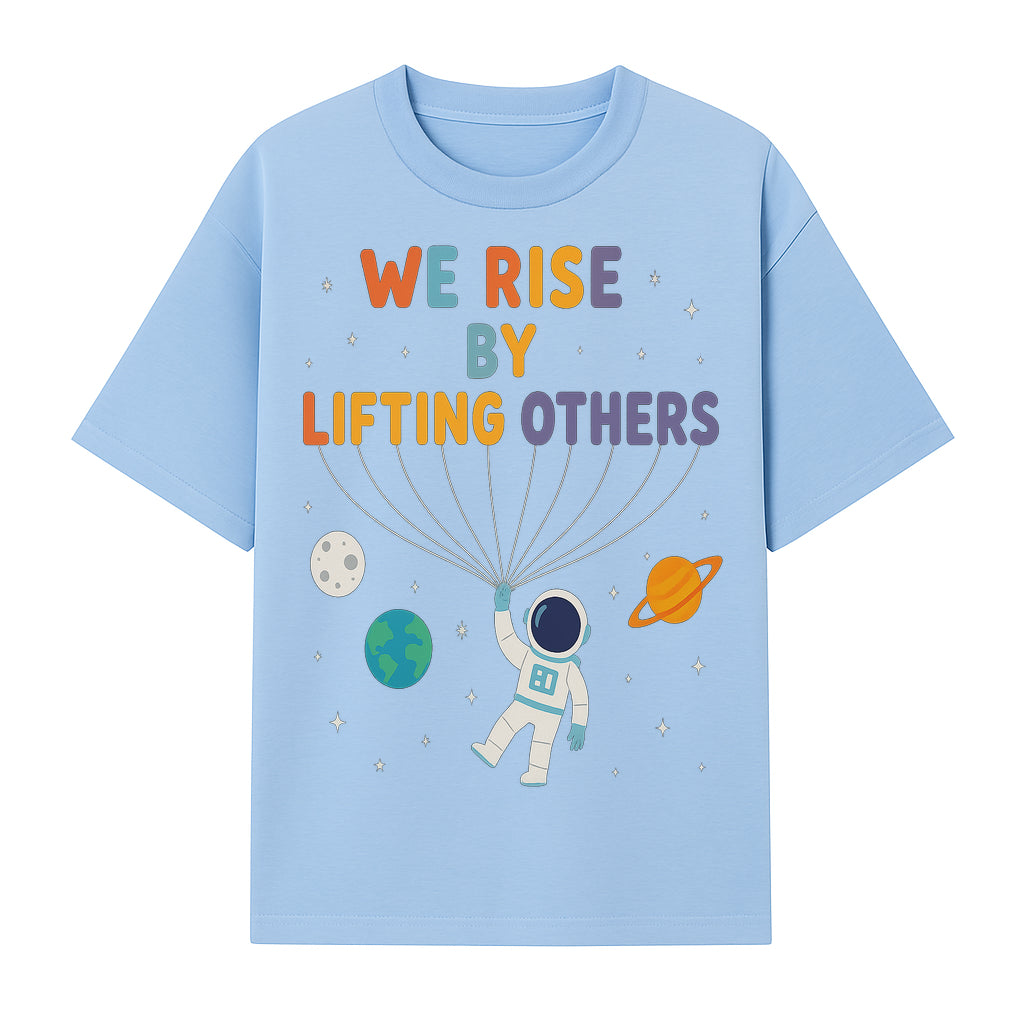 Astro Inspirational Wall Art | We Rise By Lifting Others | Colorful Space Design | Motivational Home Decor | Kids Room Decoration - T-shirt 1758273139097.jpg