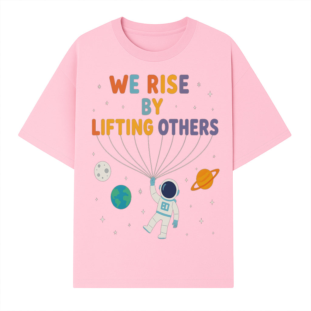 Astro Inspirational Wall Art | We Rise By Lifting Others | Colorful Space Design | Motivational Home Decor | Kids Room Decoration - T-shirt 1758273139257.jpg