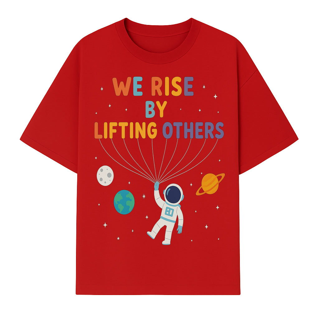 Astro Inspirational Wall Art | We Rise By Lifting Others | Colorful Space Design | Motivational Home Decor | Kids Room Decoration - T-shirt 1758273139688.jpg