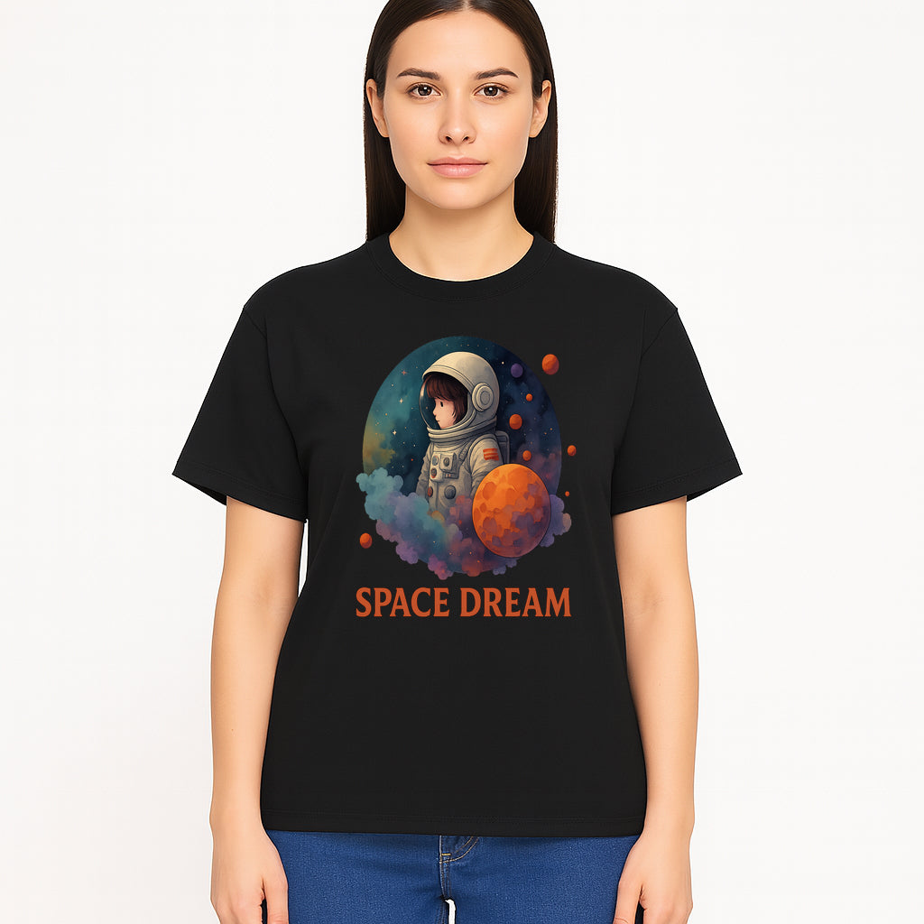 Astronaut Girl Space Dream Art Print, Whimsical Cosmic Illustration, Kids Room Decor, Children s Wall Art, Fantasy Space Theme - T-shirt 1758273140454.jpg