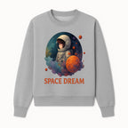 Astronaut Girl Space Dream Art Print, Whimsical Cosmic Illustration, Kids Room Decor, Children s Wall Art, Fantasy Space Theme - Sweatshirt 1758273140593.jpg