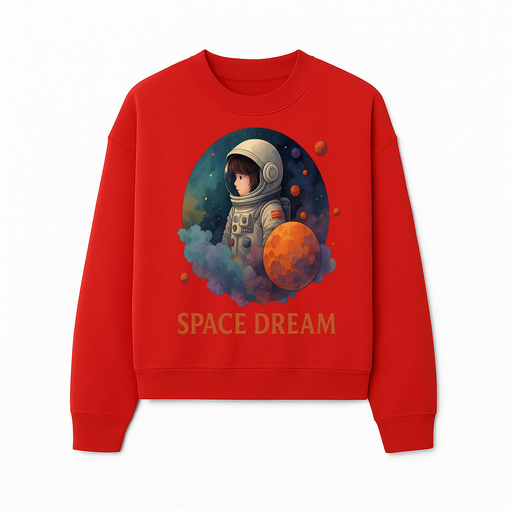 Astronaut Girl Space Dream Art Print, Whimsical Cosmic Illustration, Kids Room Decor, Children s Wall Art, Fantasy Space Theme - Sweatshirt 1758273141984.jpg