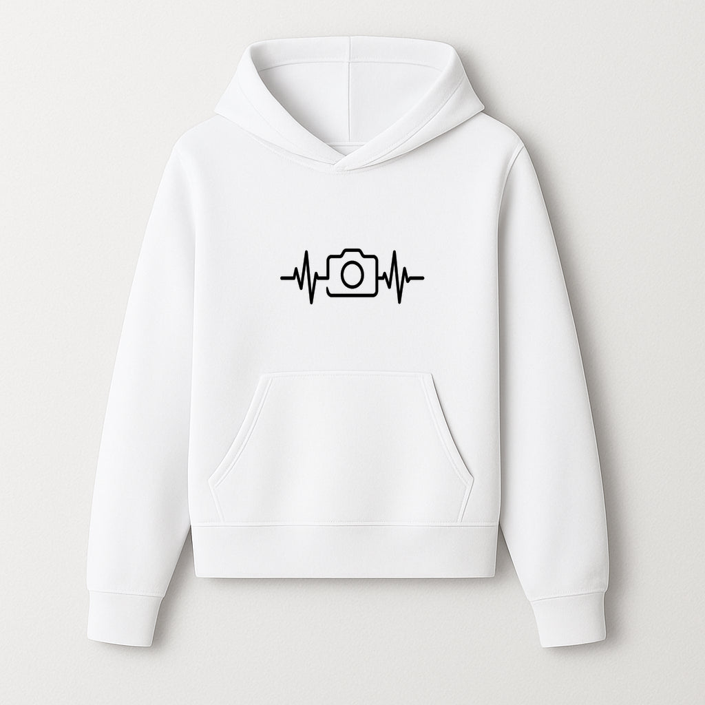 Camera Heartbeat Graphic Design | Photography Lover Gift | Creative Art Print | Black and White Modern Wall Art Decor | Unique Home Decor - Hoodie 1758334990967.jpg