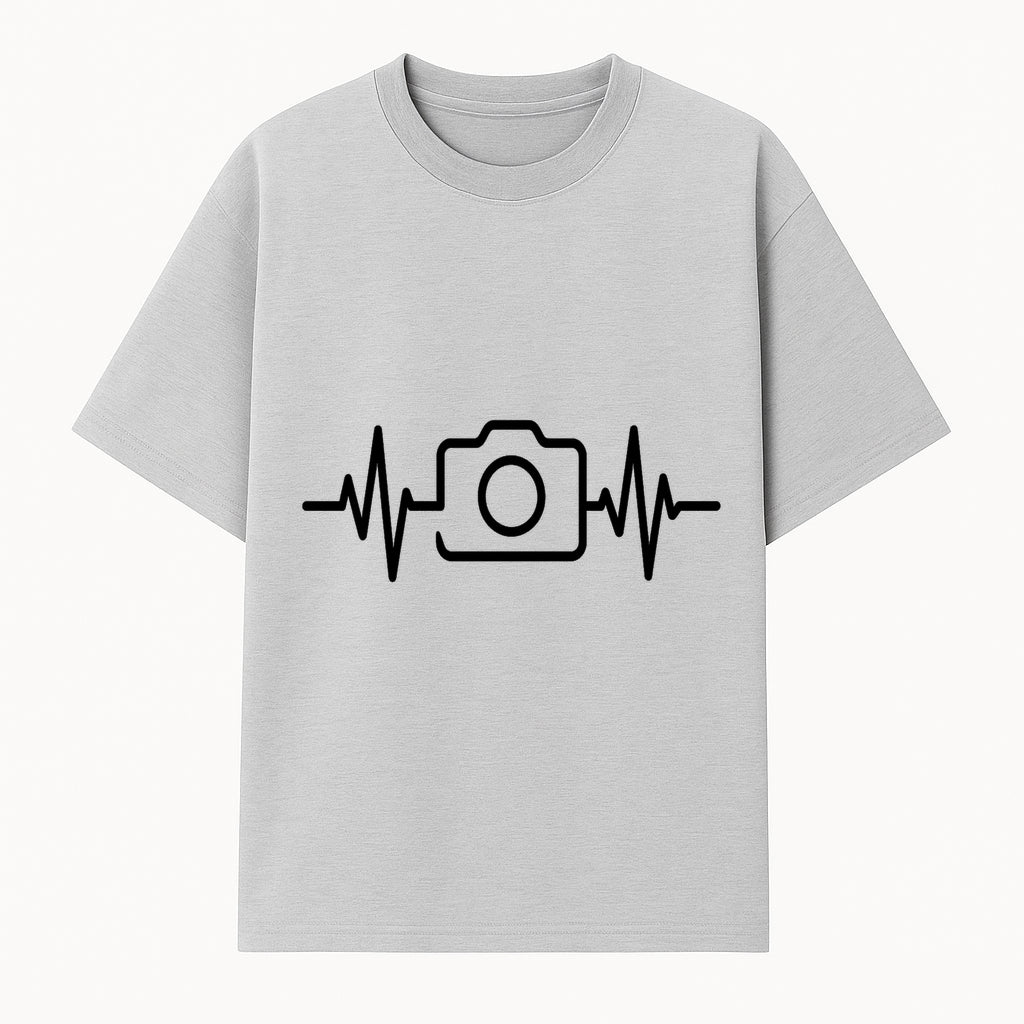 Camera Heartbeat Graphic Design | Photography Lover Gift | Creative Art Print | Black and White Modern Wall Art Decor | Unique Home Decor - T-shirt 1758334992515.jpg