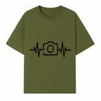 Camera Heartbeat Graphic Design | Photography Lover Gift | Creative Art Print | Black and White Modern Wall Art Decor | Unique Home Decor - T-shirt 1758334992995.jpg