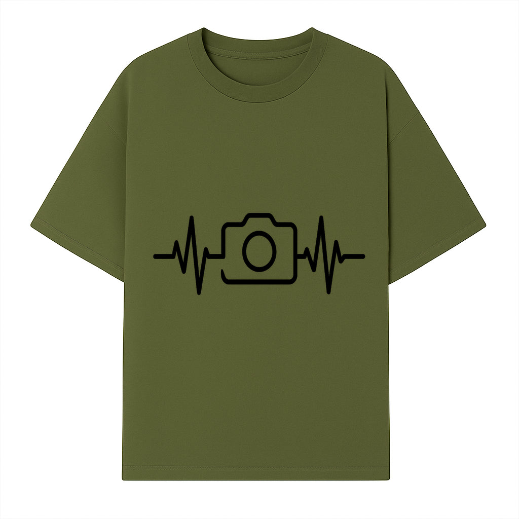 Camera Heartbeat Graphic Design | Photography Lover Gift | Creative Art Print | Black and White Modern Wall Art Decor | Unique Home Decor - T-shirt 1758334992995.jpg