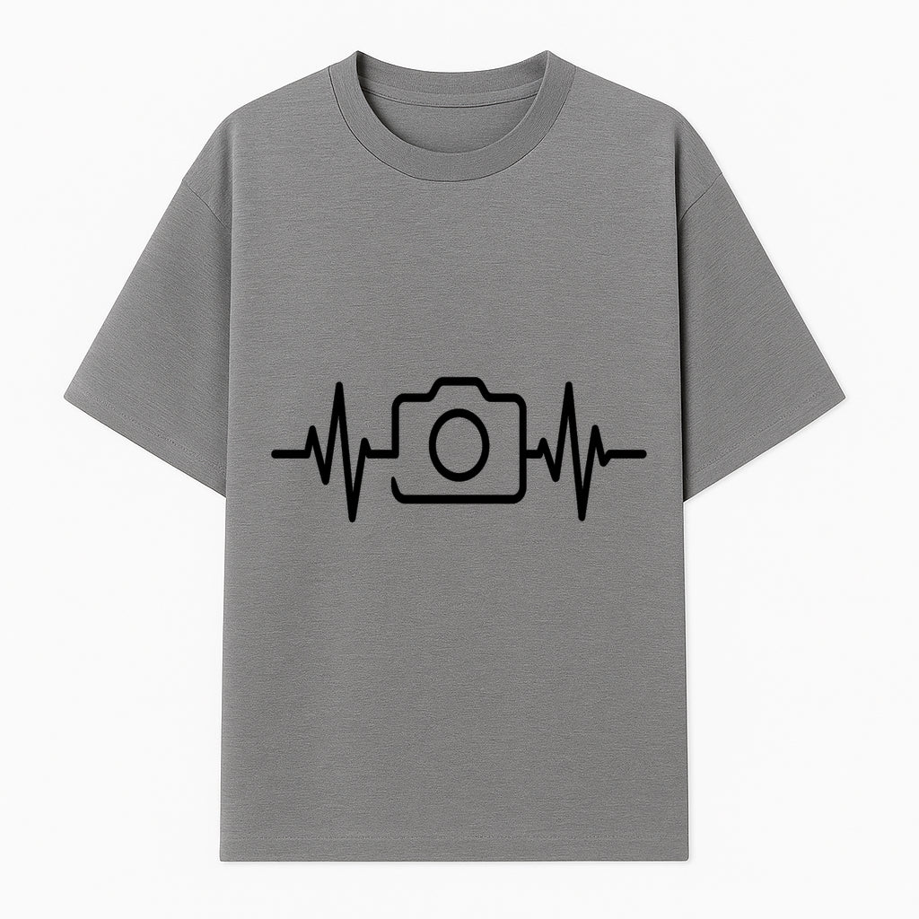 Camera Heartbeat Graphic Design | Photography Lover Gift | Creative Art Print | Black and White Modern Wall Art Decor | Unique Home Decor - T-shirt 1758334993151.jpg