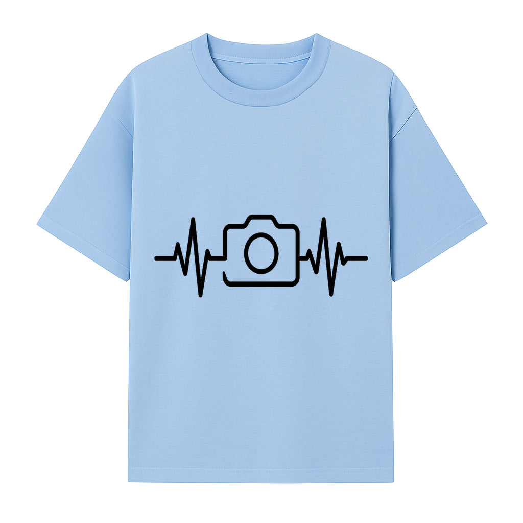 Camera Heartbeat Graphic Design | Photography Lover Gift | Creative Art Print | Black and White Modern Wall Art Decor | Unique Home Decor - T-shirt 1758334993320.jpg