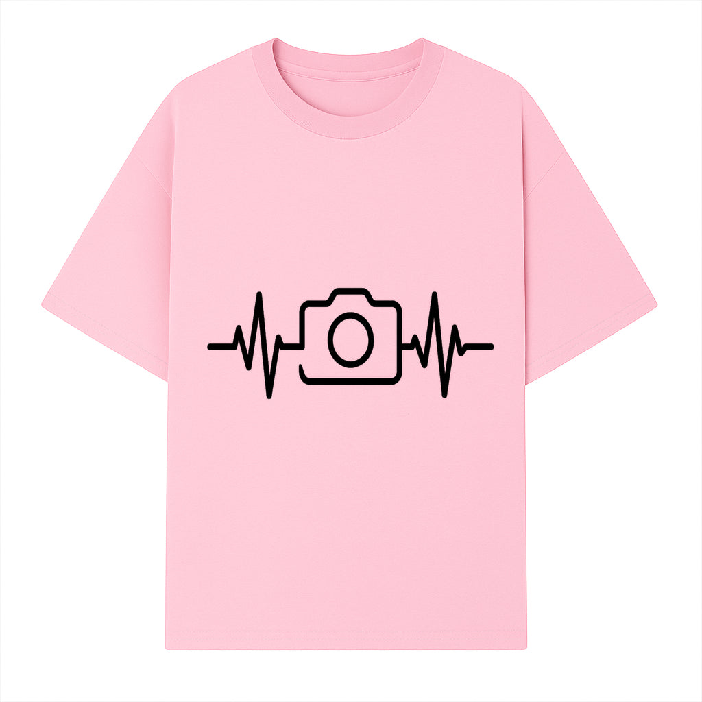 Camera Heartbeat Graphic Design | Photography Lover Gift | Creative Art Print | Black and White Modern Wall Art Decor | Unique Home Decor - T-shirt 1758334993503.jpg