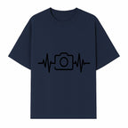 Camera Heartbeat Graphic Design | Photography Lover Gift | Creative Art Print | Black and White Modern Wall Art Decor | Unique Home Decor - T-shirt 1758334993835.jpg