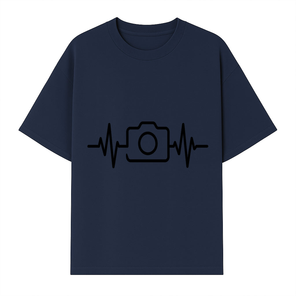 Camera Heartbeat Graphic Design | Photography Lover Gift | Creative Art Print | Black and White Modern Wall Art Decor | Unique Home Decor - T-shirt 1758334993835.jpg