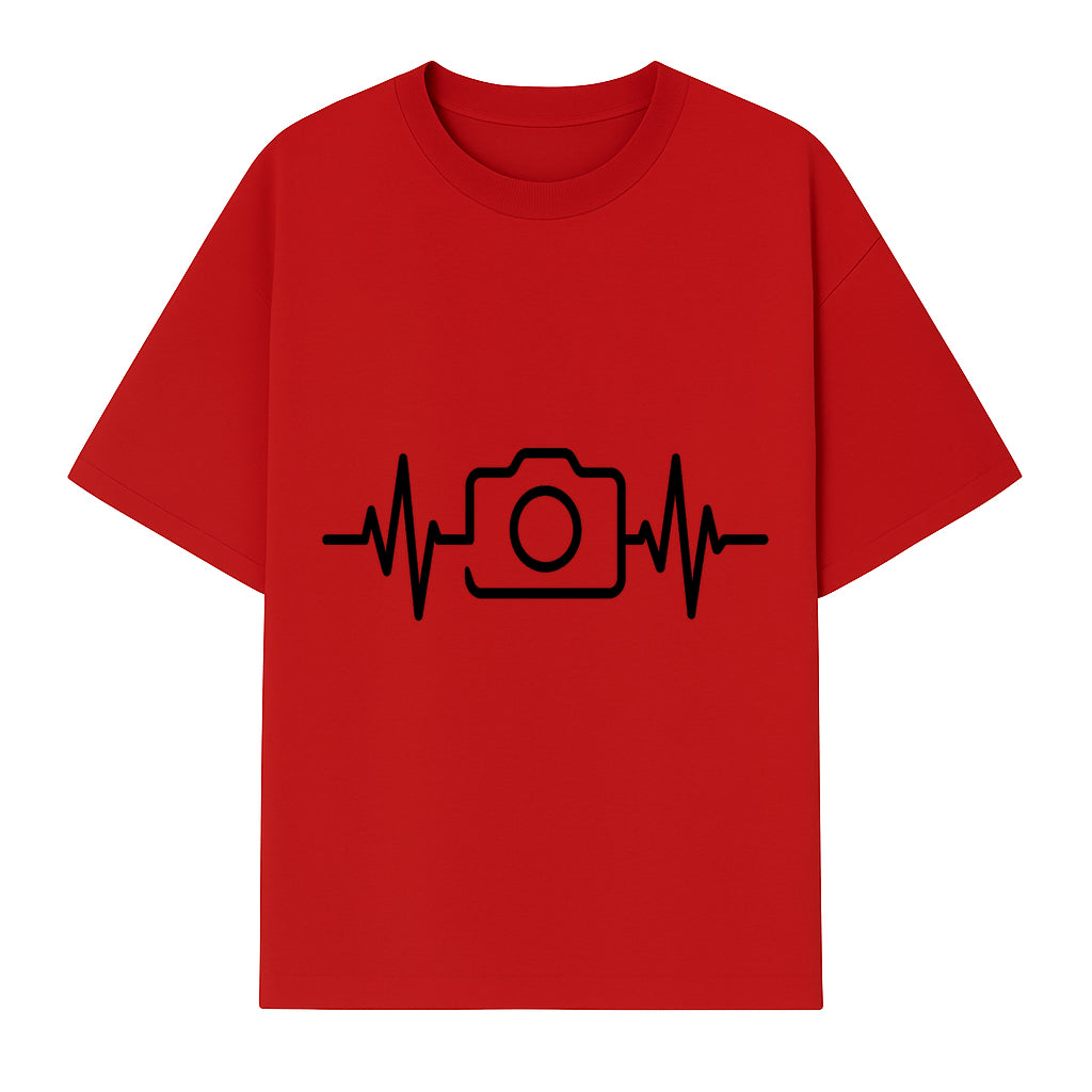 Camera Heartbeat Graphic Design | Photography Lover Gift | Creative Art Print | Black and White Modern Wall Art Decor | Unique Home Decor - T-shirt 1758334993988.jpg
