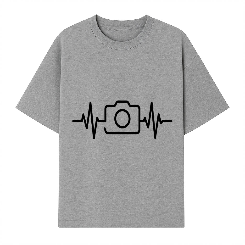 Camera Heartbeat Graphic Design | Photography Lover Gift | Creative Art Print | Black and White Modern Wall Art Decor | Unique Home Decor - T-shirt 1758334994154.jpg