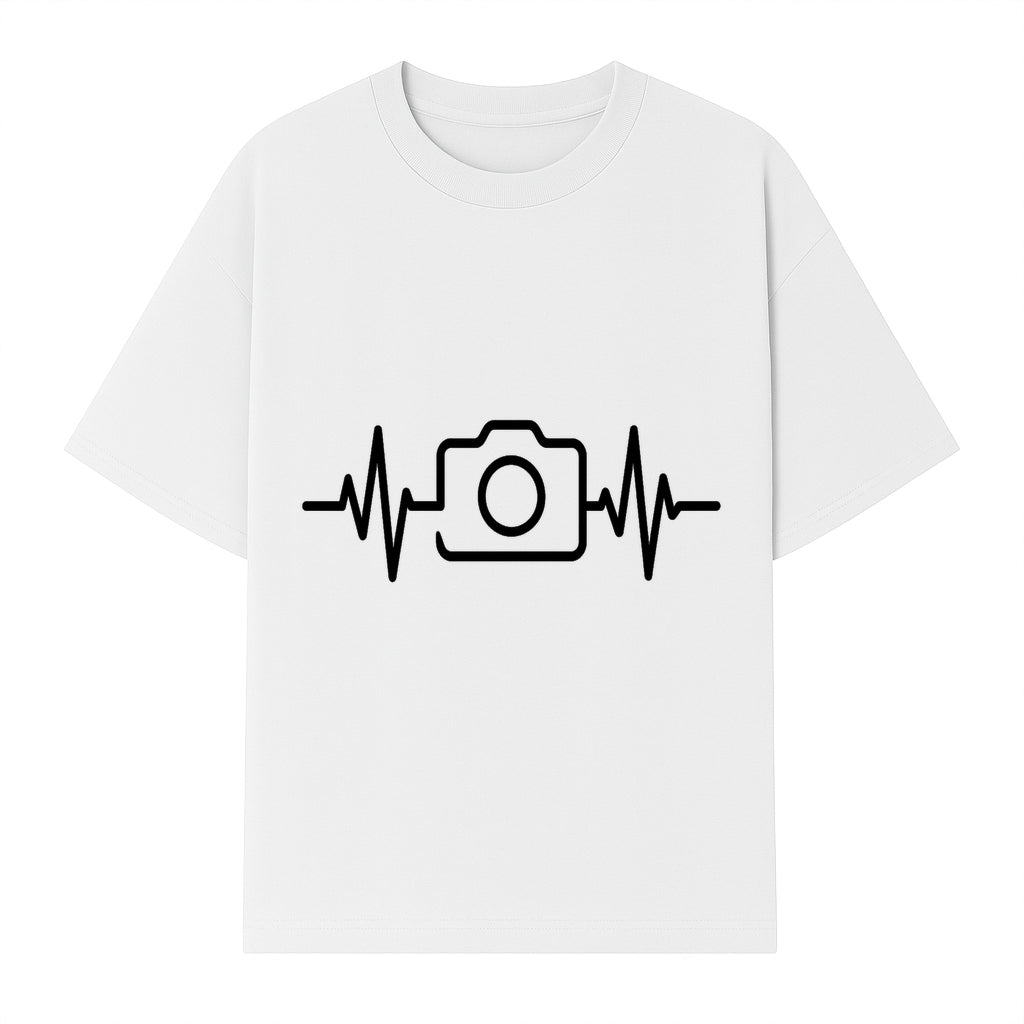 Camera Heartbeat Graphic Design | Photography Lover Gift | Creative Art Print | Black and White Modern Wall Art Decor | Unique Home Decor - T-shirt 1758334994310.jpg