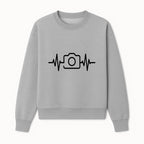 Camera Heartbeat Graphic Design | Photography Lover Gift | Creative Art Print | Black and White Modern Wall Art Decor | Unique Home Decor - Sweatshirt 1758334995754.jpg