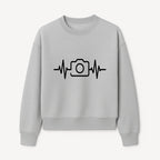 Camera Heartbeat Graphic Design | Photography Lover Gift | Creative Art Print | Black and White Modern Wall Art Decor | Unique Home Decor - Sweatshirt 1758334996392.jpg