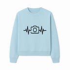 Camera Heartbeat Graphic Design | Photography Lover Gift | Creative Art Print | Black and White Modern Wall Art Decor | Unique Home Decor - Sweatshirt 1758334996538.jpg