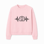 Camera Heartbeat Graphic Design | Photography Lover Gift | Creative Art Print | Black and White Modern Wall Art Decor | Unique Home Decor - Sweatshirt 1758334996694.jpg