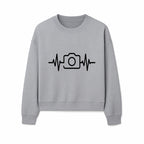 Camera Heartbeat Graphic Design | Photography Lover Gift | Creative Art Print | Black and White Modern Wall Art Decor | Unique Home Decor - Sweatshirt 1758334997250.jpg