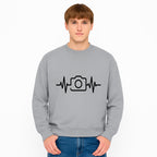 Camera Heartbeat Graphic Design | Photography Lover Gift | Creative Art Print | Black and White Modern Wall Art Decor | Unique Home Decor - Sweatshirt 1758334998554.jpg