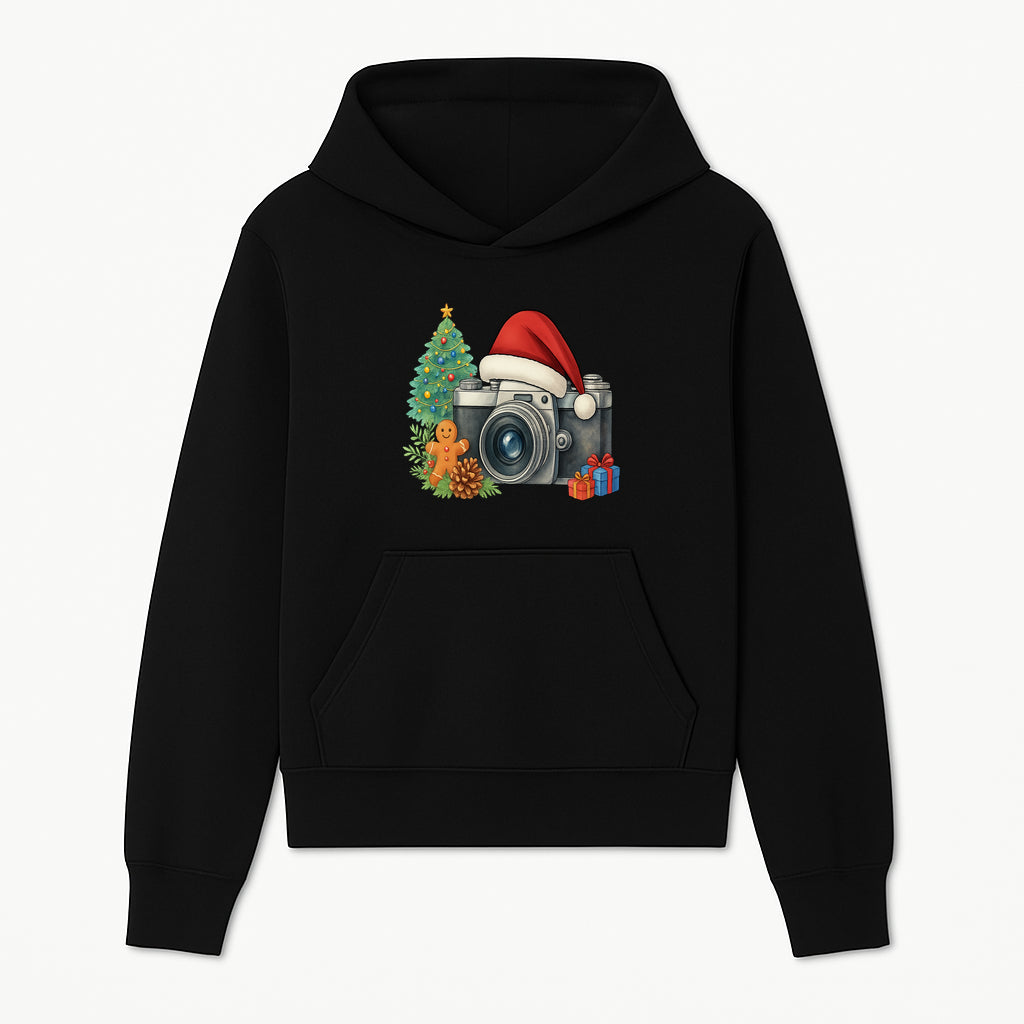 Christmas Camera Art Print with Tree, Gingerbread, and Gifts - Holiday Photography Decor for Home or Office - Hoodie 1758334999221.jpg