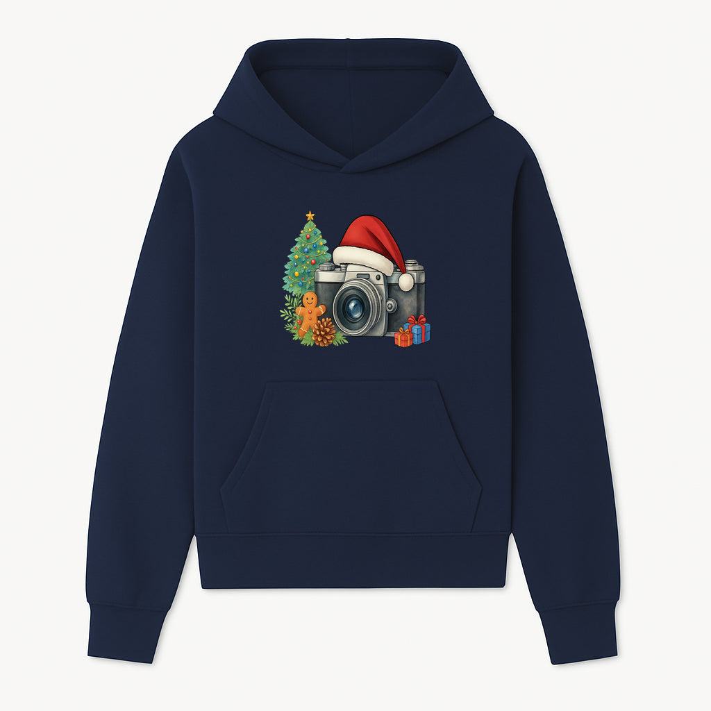Christmas Camera Art Print with Tree, Gingerbread, and Gifts - Holiday Photography Decor for Home or Office - Hoodie 1758335000214.jpg