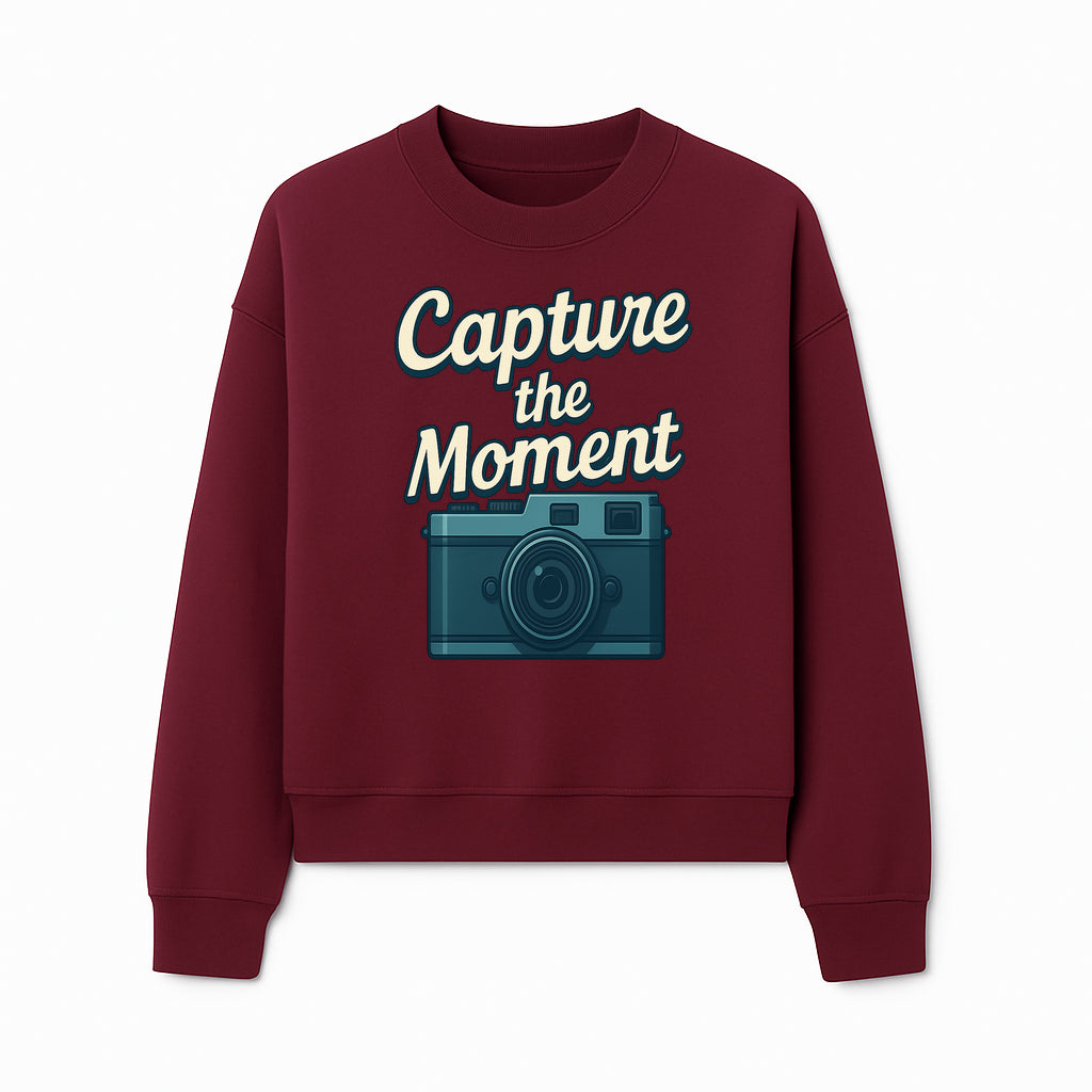 Capture the Moment Photography Print | Vintage Camera Wall Art | Home Decor for Photographers | Inspirational Quote Poster - Sweatshirt 1758335000237.jpg