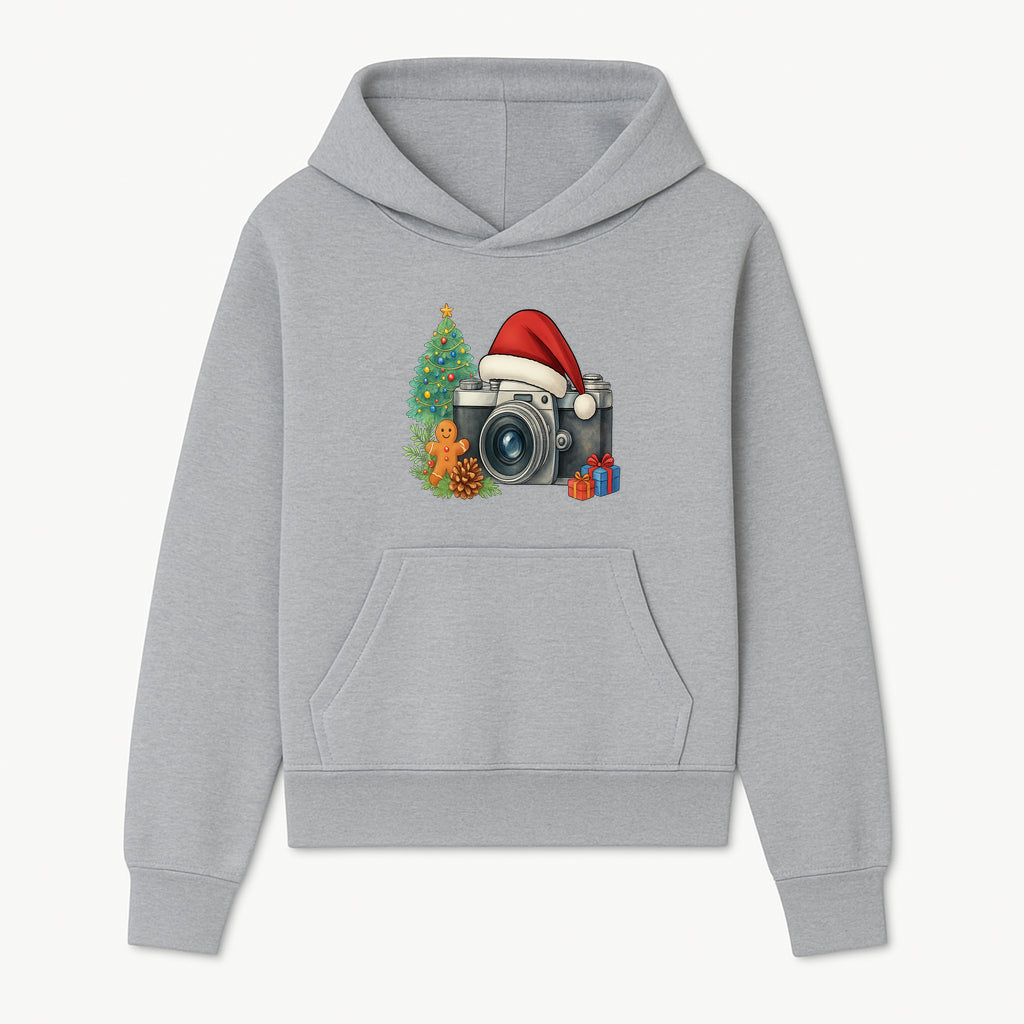 Christmas Camera Art Print with Tree, Gingerbread, and Gifts - Holiday Photography Decor for Home or Office - Hoodie 1758335000532.jpg