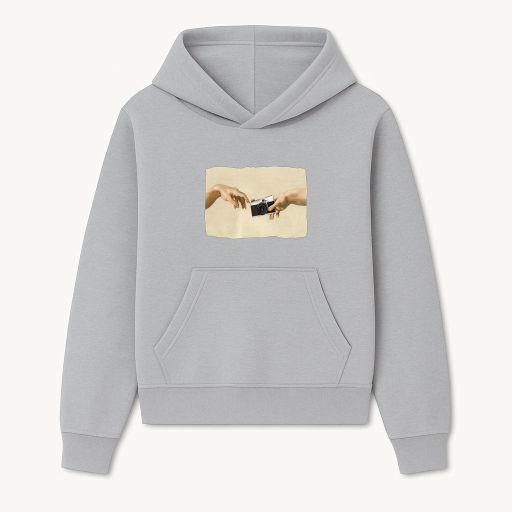 Artistic Print of Hands Reaching for Camera - Modern Interpretation of Creation - Perfect Wall Art for Photographers - Hoodie 1758335001263.jpg