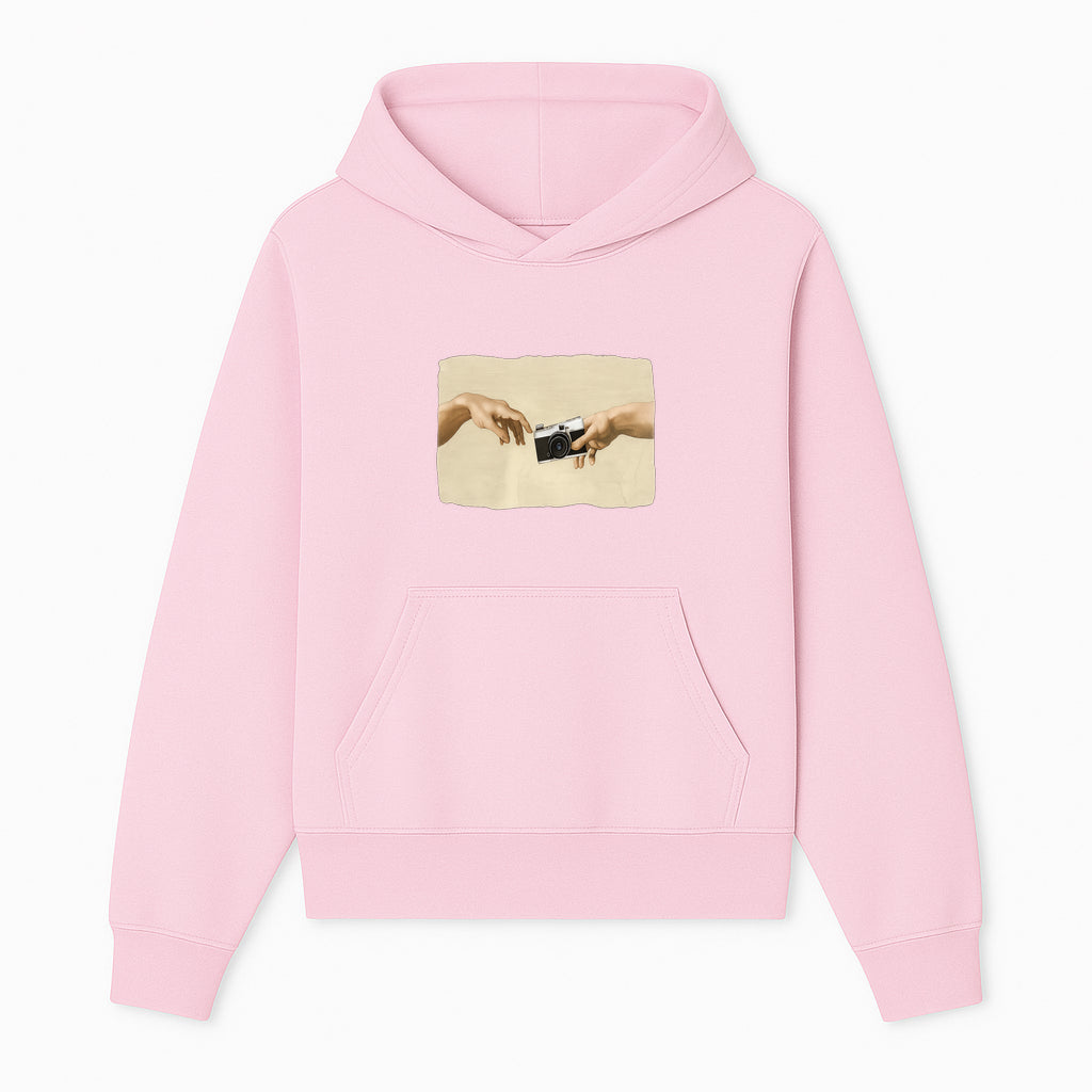 Artistic Print of Hands Reaching for Camera - Modern Interpretation of Creation - Perfect Wall Art for Photographers - Hoodie 1758335002151.jpg