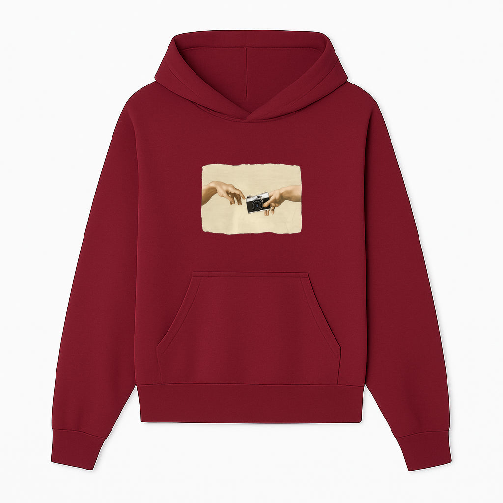 Artistic Print of Hands Reaching for Camera - Modern Interpretation of Creation - Perfect Wall Art for Photographers - Hoodie 1758335002339.jpg