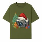 Christmas Camera Art Print with Tree, Gingerbread, and Gifts - Holiday Photography Decor for Home or Office - T-shirt 1758335002595.jpg