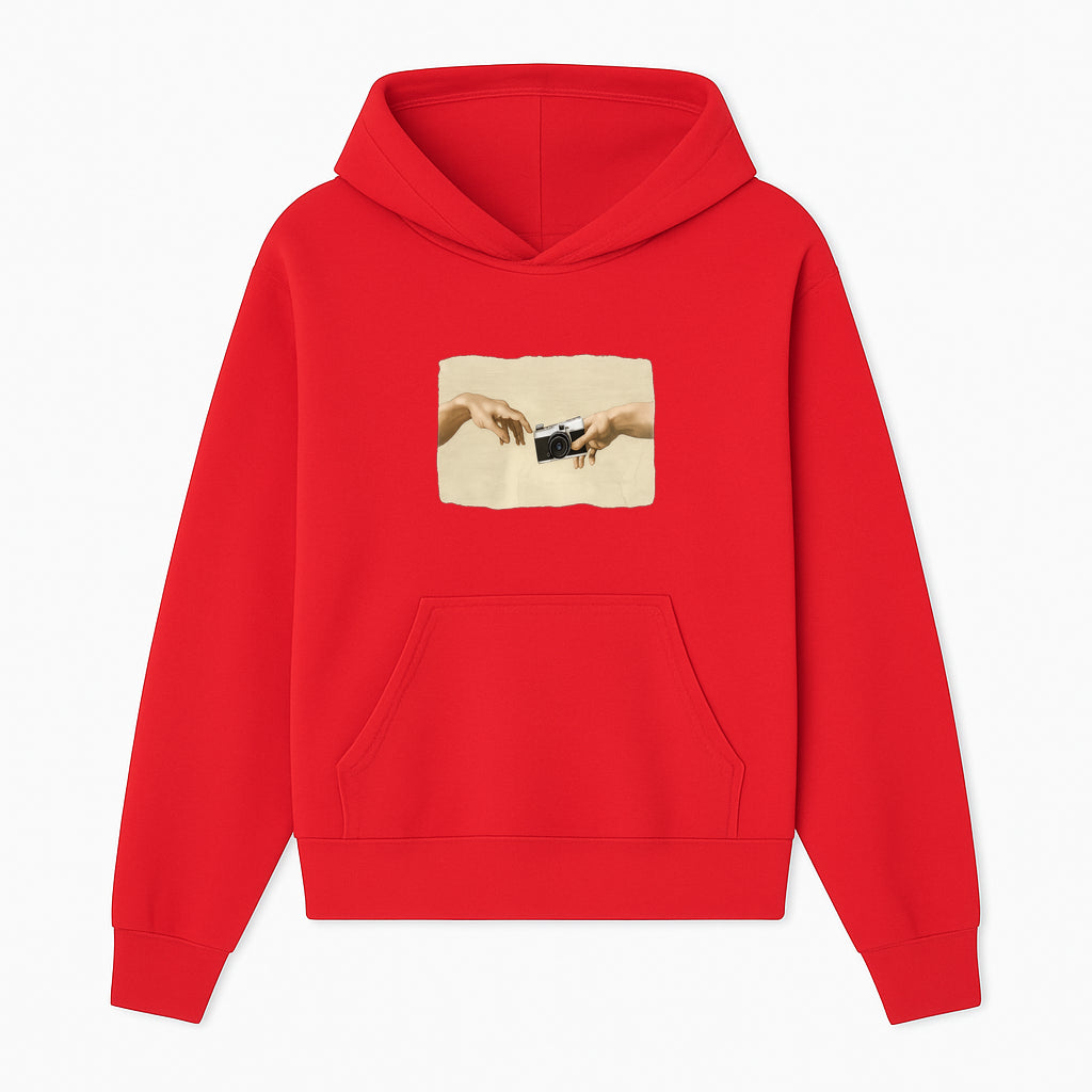 Artistic Print of Hands Reaching for Camera - Modern Interpretation of Creation - Perfect Wall Art for Photographers - Hoodie 1758335002668.jpg