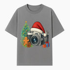 Christmas Camera Art Print with Tree, Gingerbread, and Gifts - Holiday Photography Decor for Home or Office - T-shirt 1758335002792.jpg