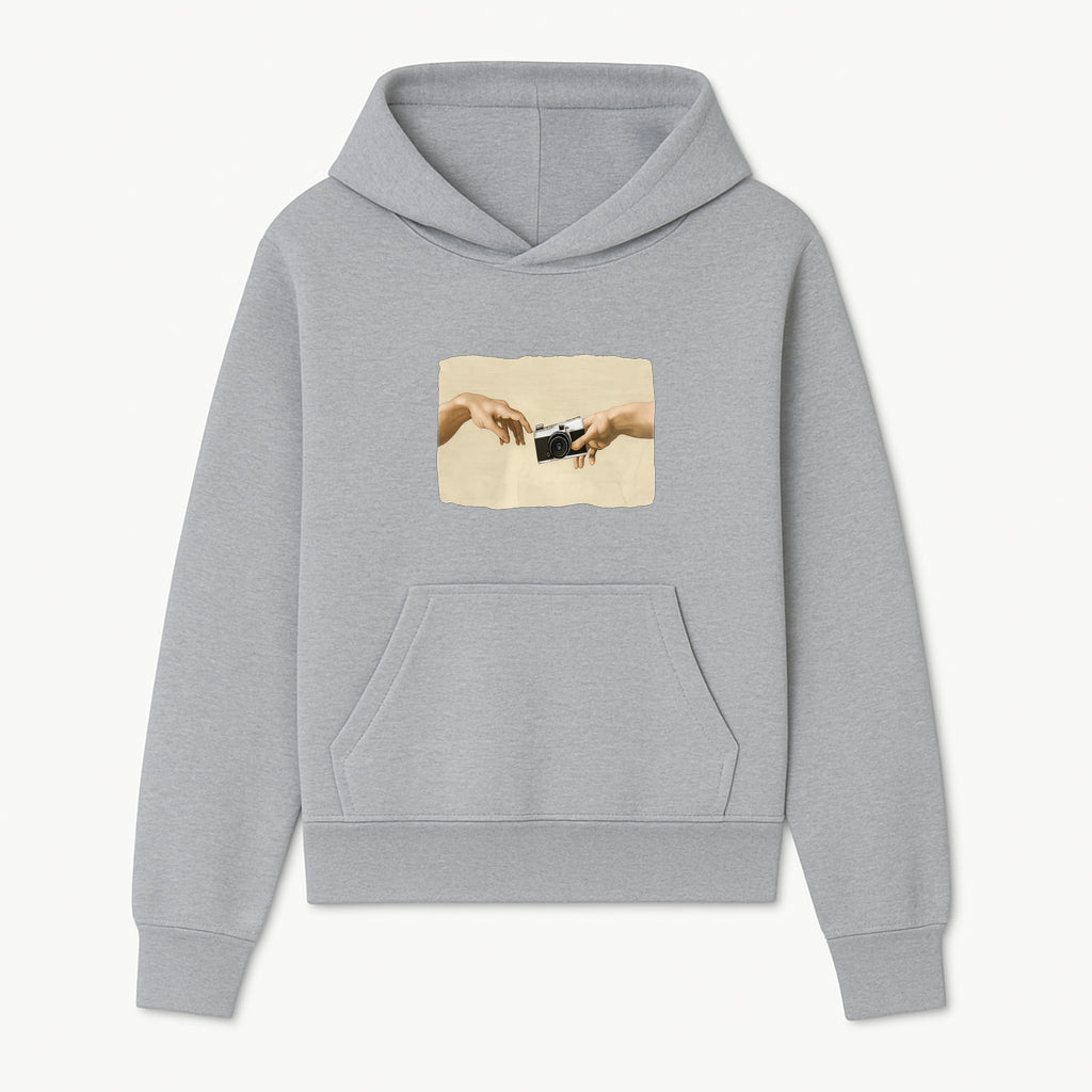 Artistic Print of Hands Reaching for Camera - Modern Interpretation of Creation - Perfect Wall Art for Photographers - Hoodie 1758335002805.jpg