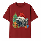Christmas Camera Art Print with Tree, Gingerbread, and Gifts - Holiday Photography Decor for Home or Office - T-shirt 1758335003235.jpg