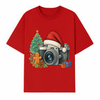 Christmas Camera Art Print with Tree, Gingerbread, and Gifts - Holiday Photography Decor for Home or Office - T-shirt 1758335003499.jpg