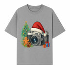 Christmas Camera Art Print with Tree, Gingerbread, and Gifts - Holiday Photography Decor for Home or Office - T-shirt 1758335003626.jpg