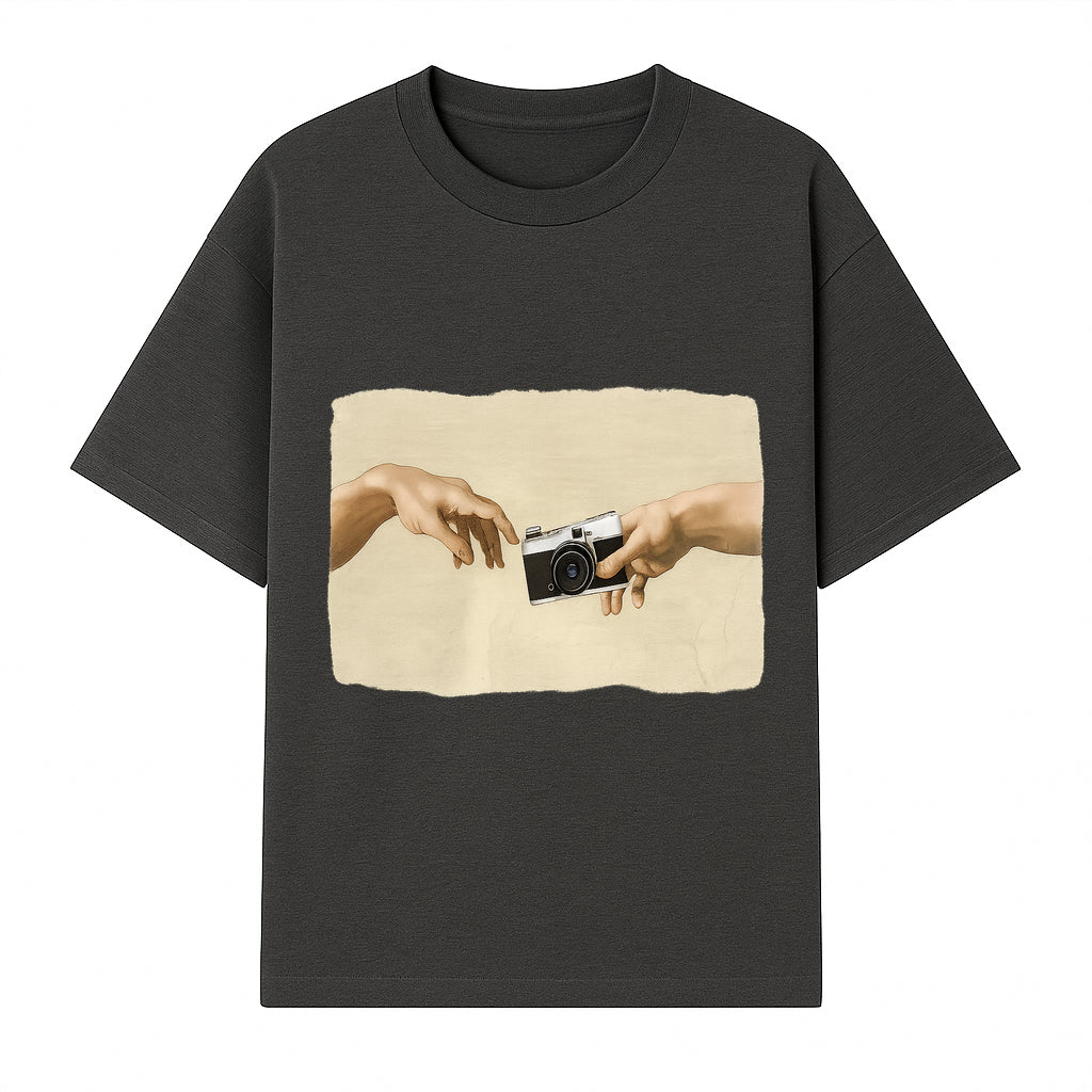 Artistic Print of Hands Reaching for Camera - Modern Interpretation of Creation - Perfect Wall Art for Photographers - T-shirt 1758335004725.jpg