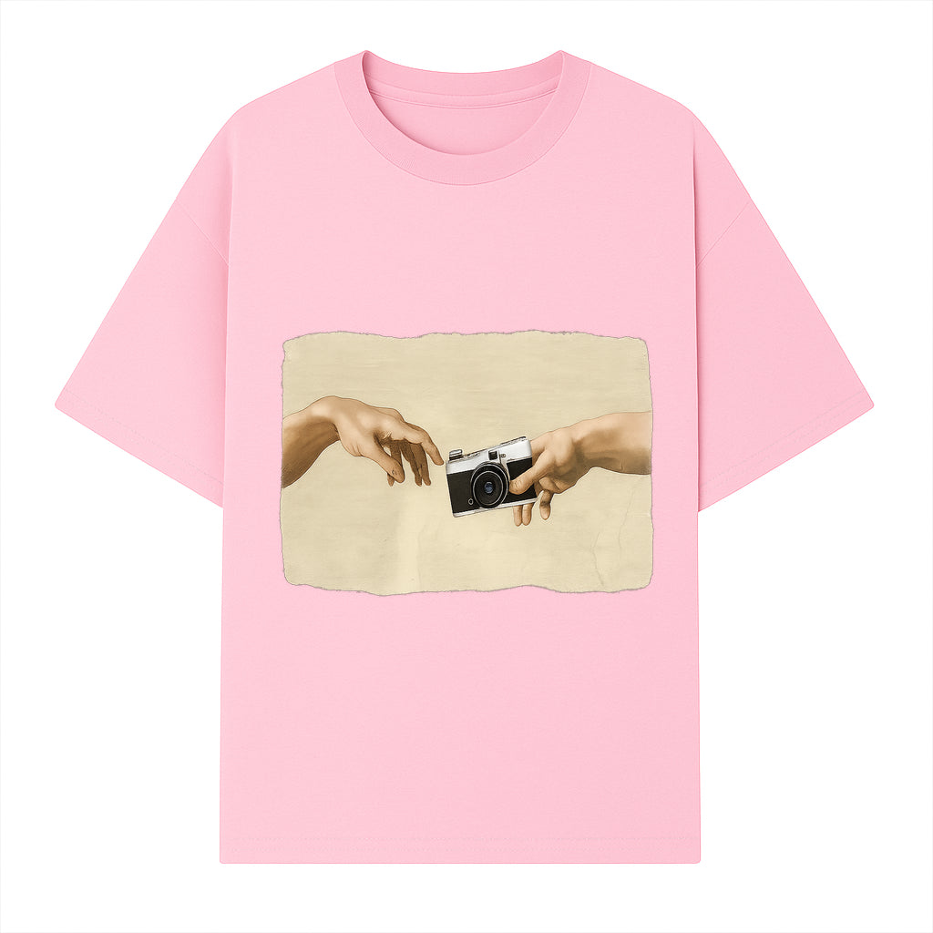 Artistic Print of Hands Reaching for Camera - Modern Interpretation of Creation - Perfect Wall Art for Photographers - T-shirt 1758335005305.jpg