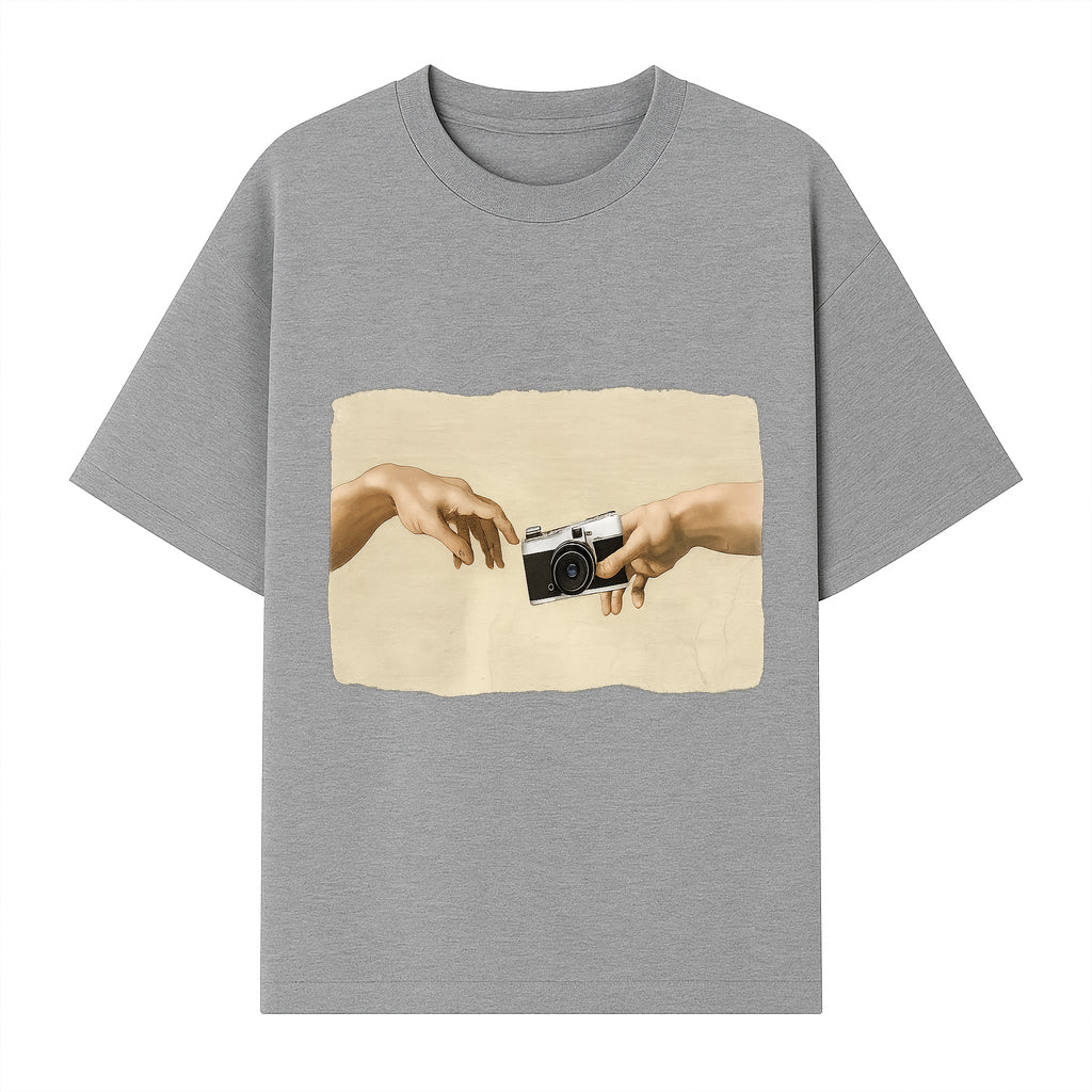 Artistic Print of Hands Reaching for Camera - Modern Interpretation of Creation - Perfect Wall Art for Photographers - T-shirt 1758335005942.jpg